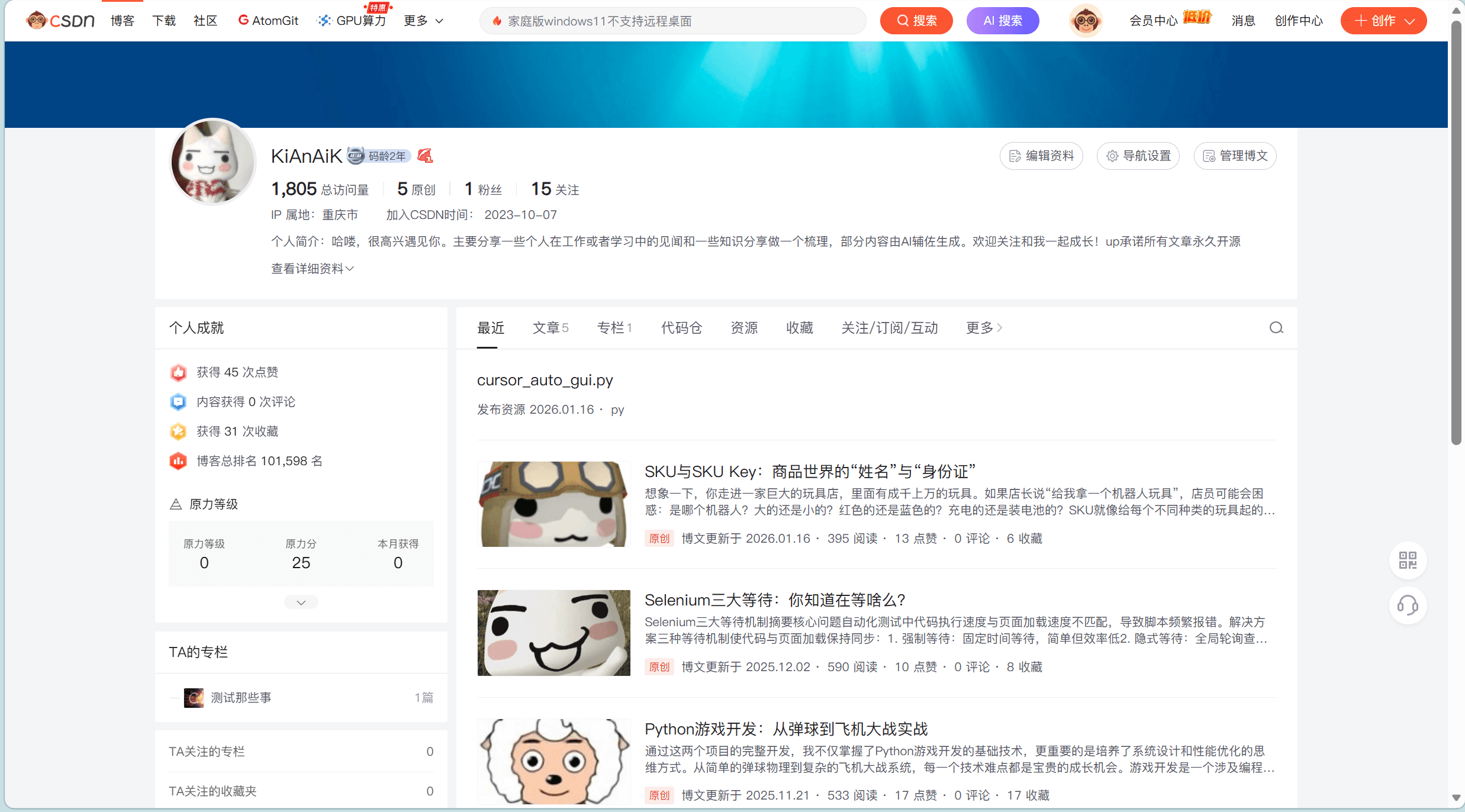 CSDN Profile